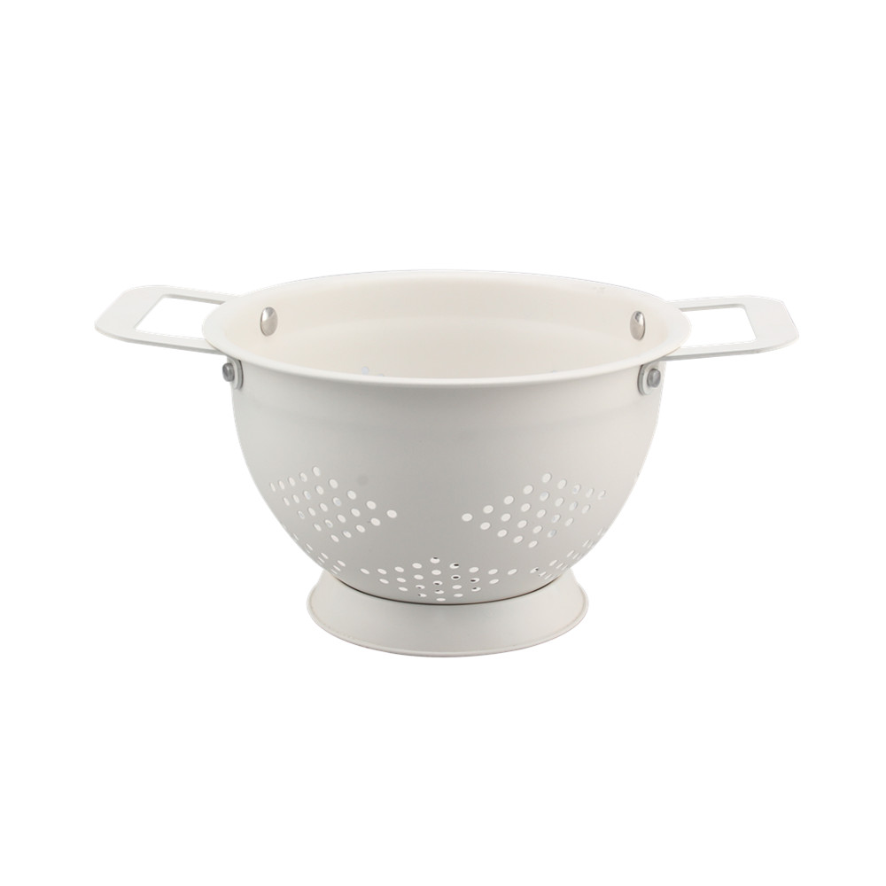 White Powder Coating Colander 1