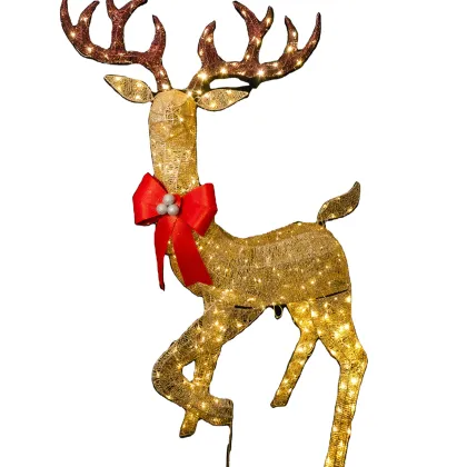 Chrimas Outdoor LED Twinkle Champagne Giant Reindeer Lights