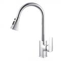 Deck mounted Brass mixer pull down kitchen faucet