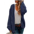 Womens Open Front Long Sleeve Chunky Knit Cardigan