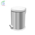 Indoor Plastic Lid Stainless Steel Pedal Trash Bin