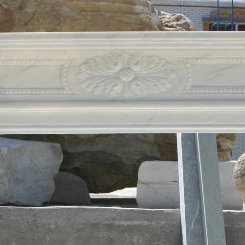 White Marble Fireplace Minimalist Hand Finished Mantel Art
