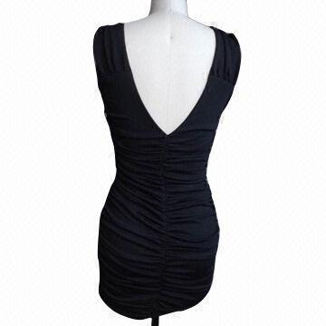 Women's good-quality knitting dress with shirring, customized clothing are accepted