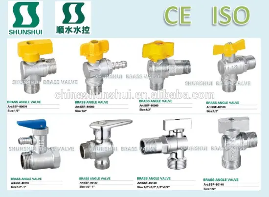 SS9070 Angle style brass gas valve