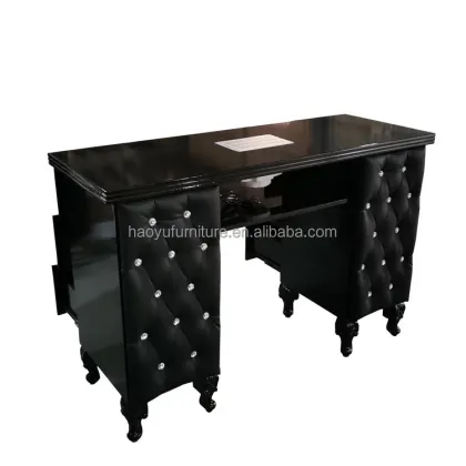 black nail tech tables station with 6 drawers dust collector nail tables