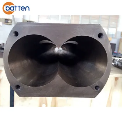 Conical twin extruder screw barrel for PVC extruder