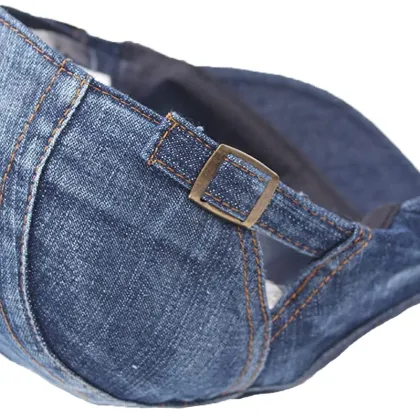 Custom Logo Adjustable Denim Newsboy Caps and Gatsby Berets