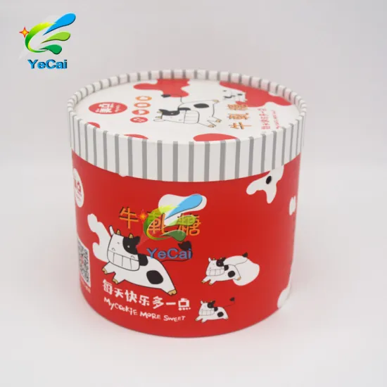 Factory wholesale colorful candy round paper gift box , food packing box