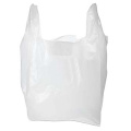 Cheap custom print logo food fruit vegetables shopping carry clear plastic t-shirt grocery bag