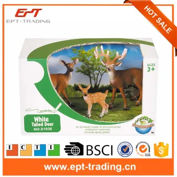 Plastic wild animals toys deer set for kids