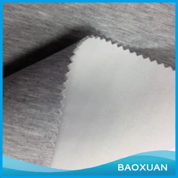 polyester spandex fashion scuba fabric grey melange and white double color for garment