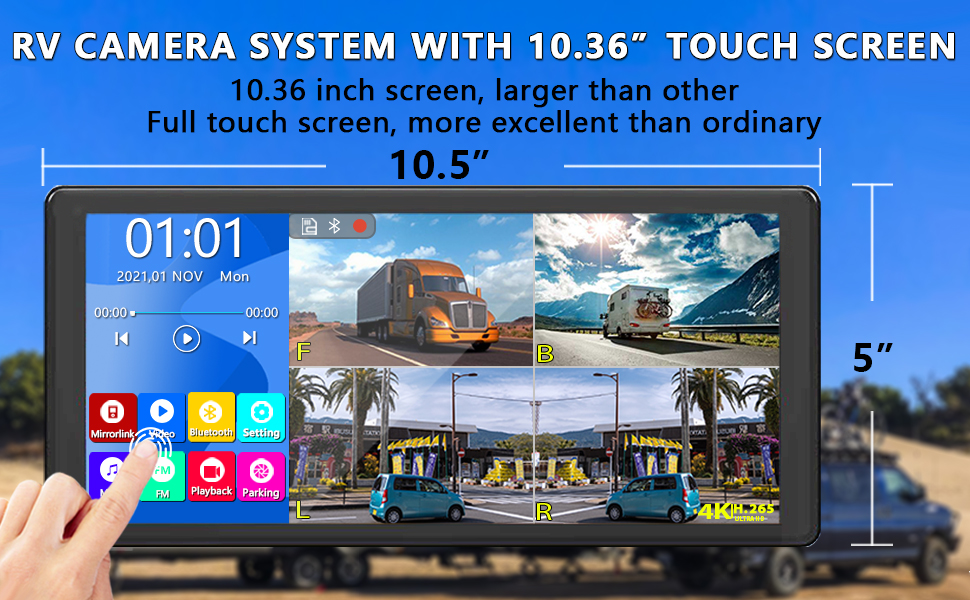 4K Backup Camera System with 10.36inch Car Monitor China Manufacturer