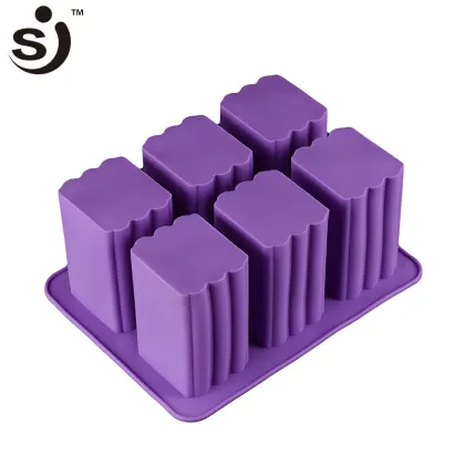 6 cavity silicone soap making molds for handmade herbal lux soap