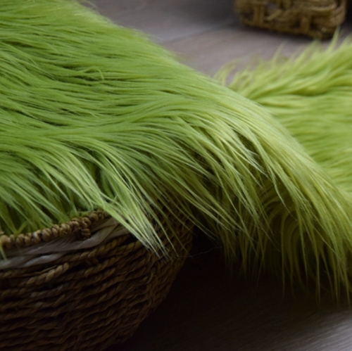 5 Kinds Of Green 7cm Long Plush Fake Wool Fur Fabric For Coat Vest Stage Cosplay DIY Newborn Photographic