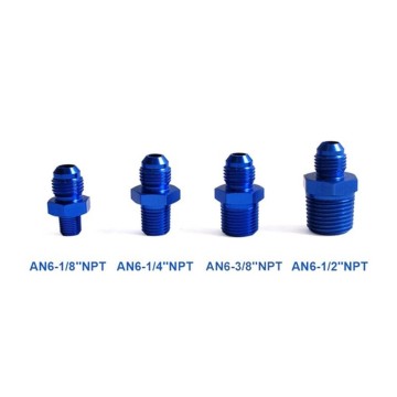6AN Male to 1/8NPT Male Fuel Hose Adapters