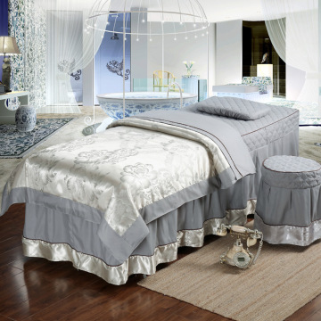 High-end Beauty Salon Equipment: Bedding Sets 4 Pieces Set, Spa Bed Cover, and Bed Skirt for Massage Parlor