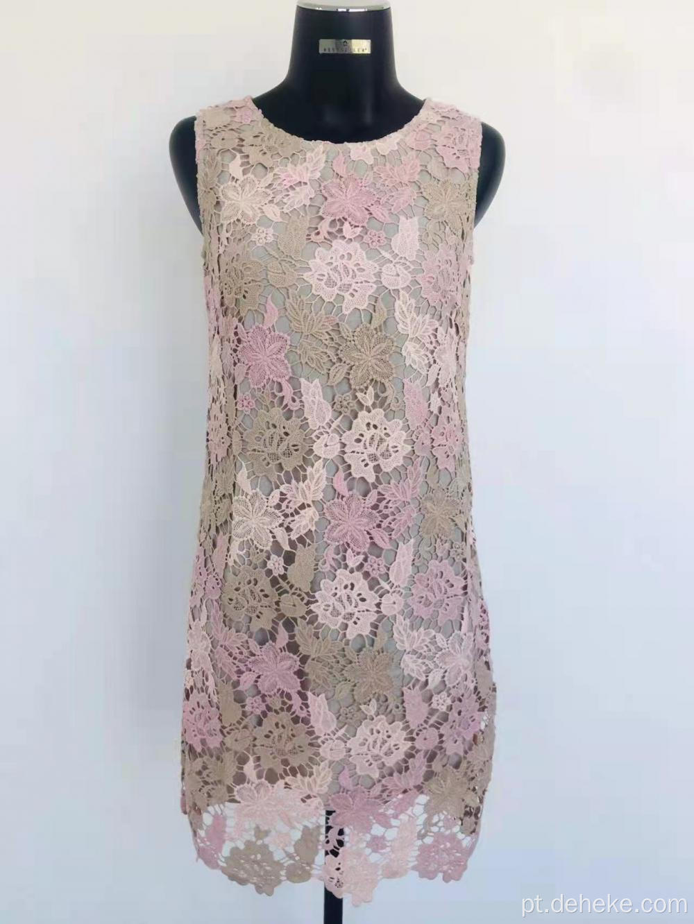 Vestido de renda de flor de moda feminina