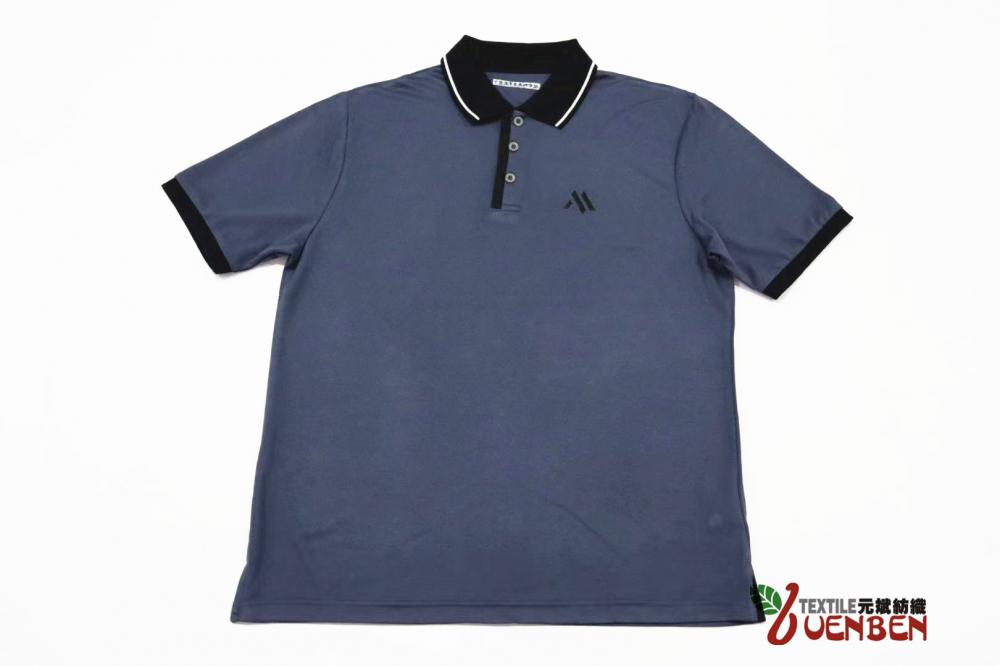 Polo maciço de mercerize masculino com meia abertura de ziguezague