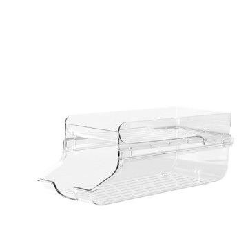 Rolling Plastic Multifunction Organizer Bin for Canned Beverages and Fridge Storage