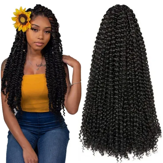 Wholesale Water Wave Passion Twist Crochet Hair Extensions Ombre Braiding Hair Gray Blue Red 18inch 80g Synthetic Fiber