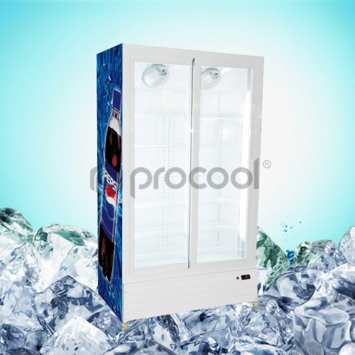 double door cooler without lightbox