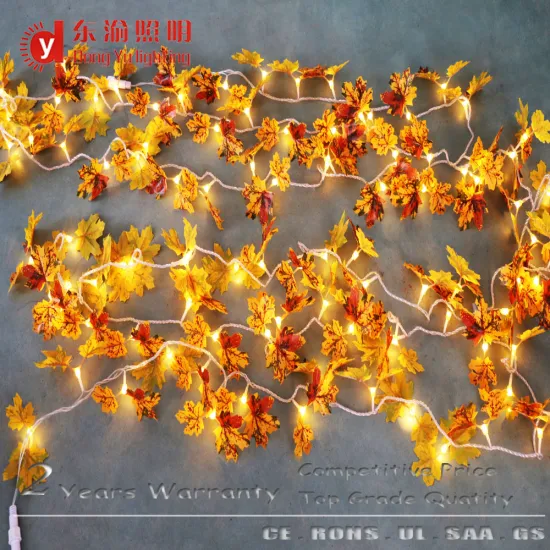 2016 Newest Solar LED String Lights with Maple Leaves