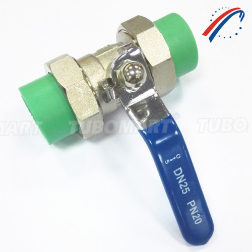 High quality water supply pipe ppr brass ball valve dn20 dn 63 for plastic flexible pipe