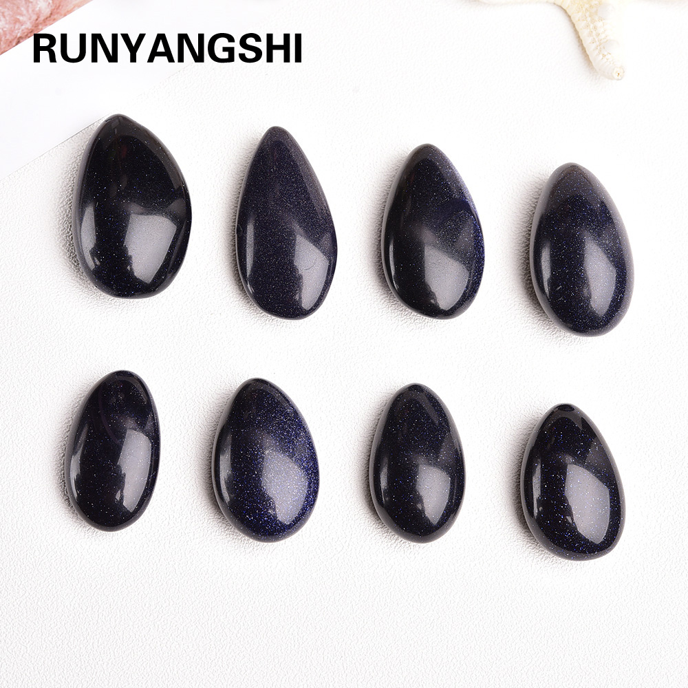 Runyangshi 1PC 20g Blue sandstone Water drop type Natural Stones DIY Handicraft Crystal Pendant Home Ornaments Decoration