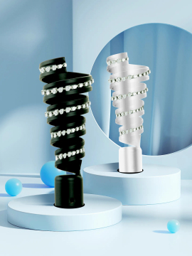 Spring-shaped rhinestone head Curtain Rods