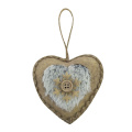 Pendentif coeur avec style hiver bois