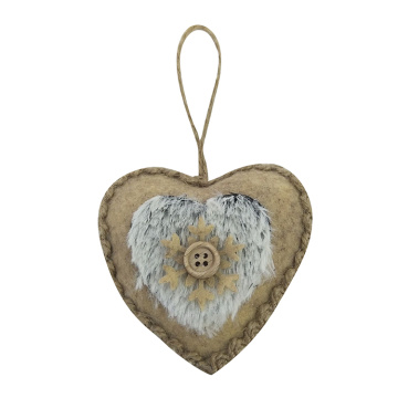 Heart pendant ornaments with winter woodland style