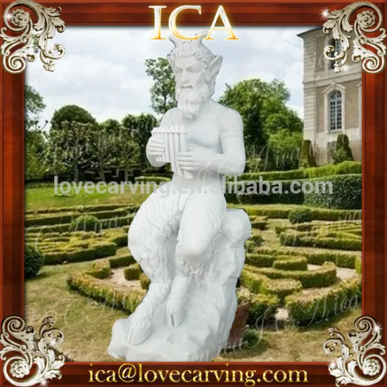 Natural hand carved pan stone statue sculpture