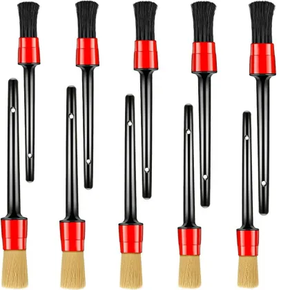 5pcs/set plastic handle car detailing brush Car beauty brush detail cleaning chemical fiber brush