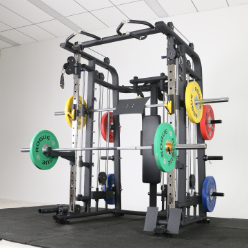Multi-Functional Gym Equipment for Strength Training: Weights, Squat Rack, Cage, and Smith Machine