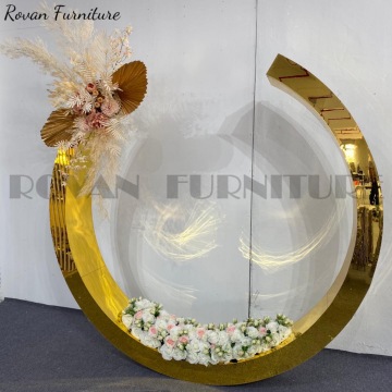 Acrylic Gold Color Backdrop for Wedding Stage and Events