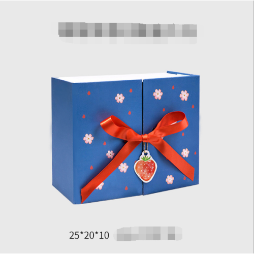 buntes rotes Erdbeergeschenkbox-Doppeltürband