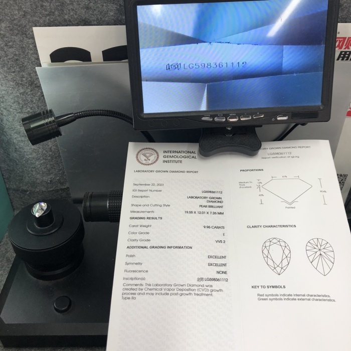 IGI ラボ グロウン ダイヤモンド ペア 9.96ct EVVS2