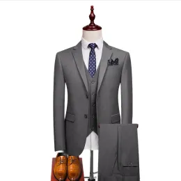 Men's Formal TR Demin Fabric Business Wear Ready-Made Solid Color Coat