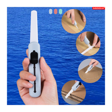 Middia Box Cutter มีดยูทิลิตี้ความปลอดภัยพร้อมใบมีดทดแทนแบบหยัก