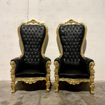 Discounted Gold Throne Chairs for Royal Weddings - King and Queen Chairs