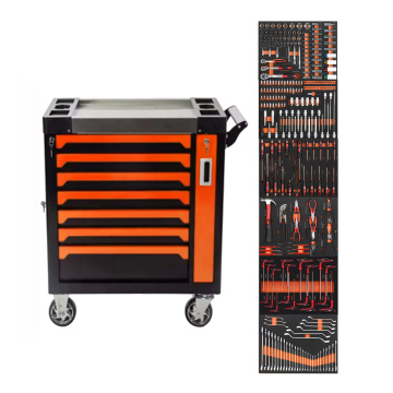 Professional 7-Drawer Rolling Tool Storage Cabinet with 273-Piece Tool Set