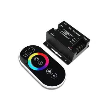 DC12V-24V RGB LED Strip Light Dimmer Controller with 6A to 18A Adjustable Power and RF Wireless Touch Remote