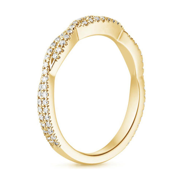 แหวนหมั้นเพชรรูปไข่ทอง 14K สำหรับผู้หญิง – แหวนแต่งงาน Twisted Pave