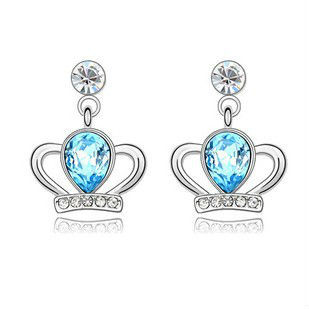 New design crown fashion crystal stud earrings