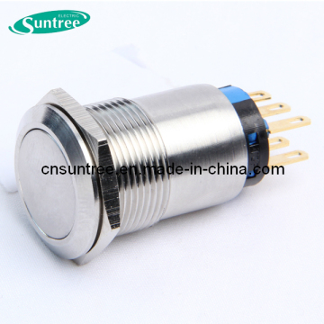 Waterproof Push Button Switch 19mm Diameter 1no 1nc Stainless Steel LED Light Illuminated on off Pushbutton Switch 12V DC