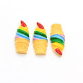 Rainbow Ice-cream Cabochons Flatback ไอศกรีมกรวยเรซิ่นเมือก Charms สำหรับงานฝีมืออุปกรณ์เสริมสมุดโทรศัพท์กรณีตกแต่ง