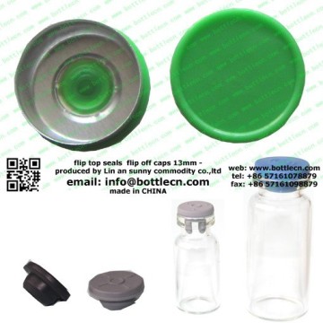 lime green 13mm pharmaceutical flip off aluminium cover cap lid