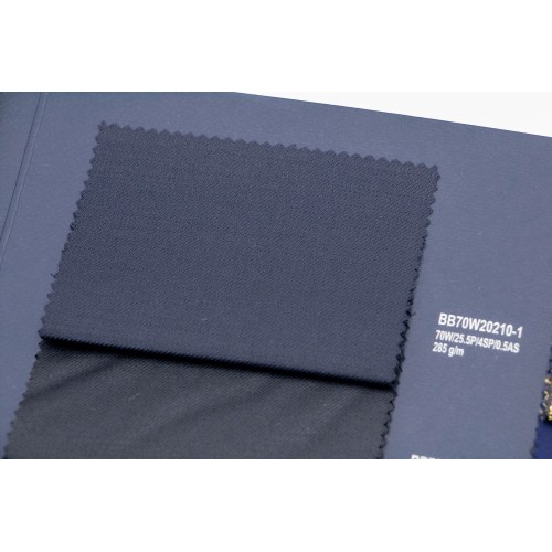 Dark Navy Plain Machine Washable Wool Fabric