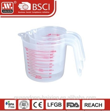 Plastic measuring cup 250ml 500ml 1000ml