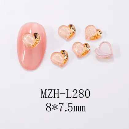Two Tone Purple Peach Resin Diamond Nail Accessories